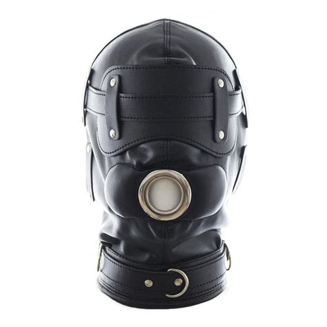 New Black Pink Leather Mask Detachable Dildo Mouth Gag Goggles