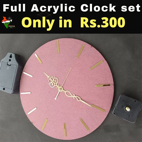 Mdf Full Clock Set With Acrylic Sticks For Resin Art Epoxy Art India