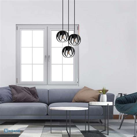 Lampadario A Sospensione Nero Moderno Loft Metallo P Lampadario A P