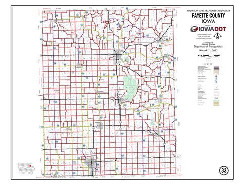 Fayette County, Iowa Map by Iowa Department of Transportation | Avenza Maps