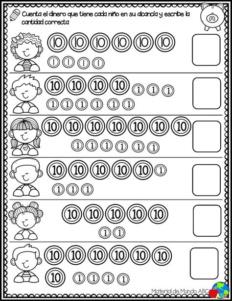 Pin de greta martinez en Matemáticas Actividades de dinero Decenas y