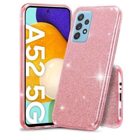 Etui Samsung Galaxy A52 Brokat Glitter różowe Samsung Sklep EMPIK