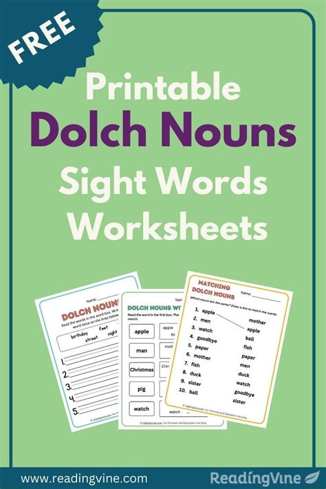 Dolch Noun Sight Words Flashcards Image Readingvine Sexiz Pix