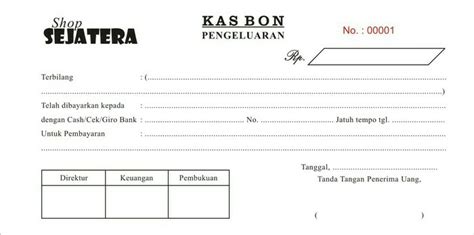 Contoh Buku Kasbon 51 Koleksi Gambar