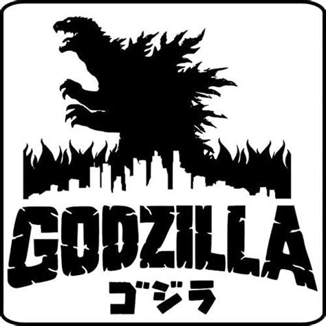 Godzilla City On Fire Silhouette Stickers Symbol 55 Die