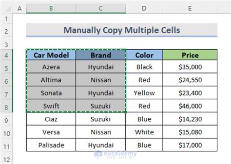 How To Copy Multiple Cells To Another Sheet In Excel 9 Methods