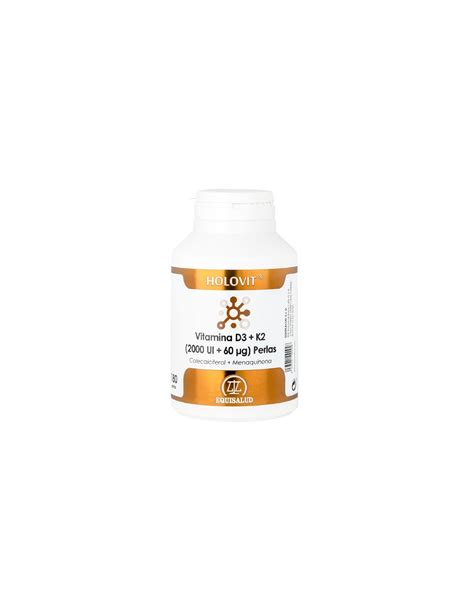 Holovit vitamina D3 2 000 UI K2 60 µg de Equisalud 180 perlas