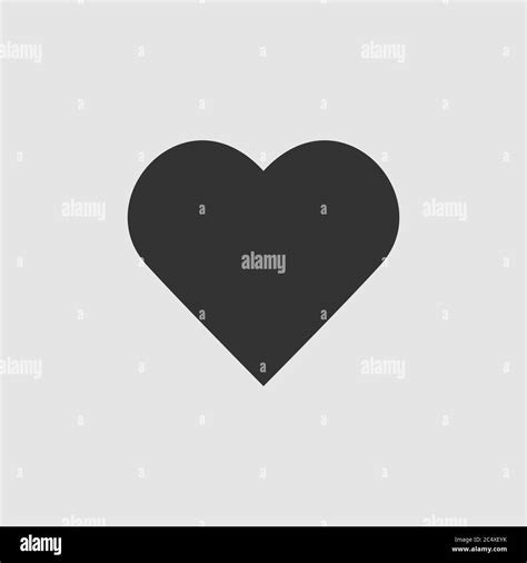 Heart Icon Flat Black Pictogram On Grey Background Vector Illustration Symbol Stock Vector