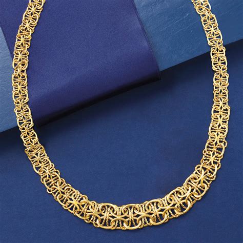 14kt Yellow Gold Graduated Byzantine Necklace Ross Simons