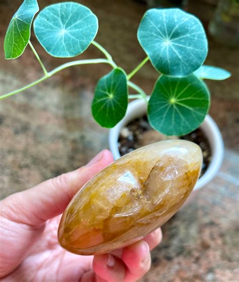 Lovely Yellow Hematoid Quartz Aka Golden Healer Quartz Heart Etsy