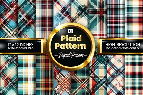 Plaid Pattern Digital Papers V Graphic By Hurairagraphics Creative