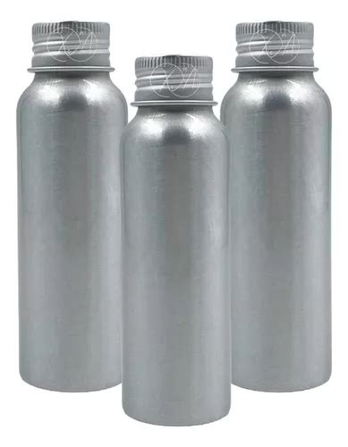 Envase Botella Aluminio 80 Ml Tapa Aluminio Metalica X 100