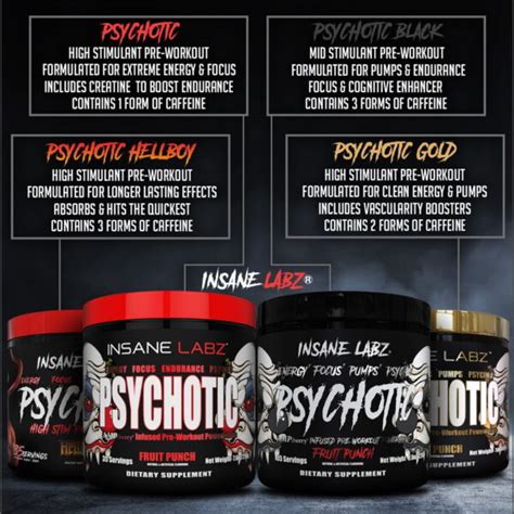 Insane Labz Psychotic Black Infused Pre Workout Powerhouse Energy