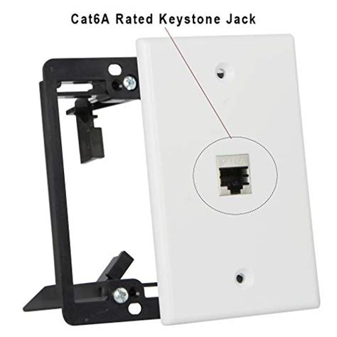 Wi4you Cat6 Wall Plate 1 Port 1 Gang Rj45 Keystone Wall Plate Low Voltage Mounting Bracket