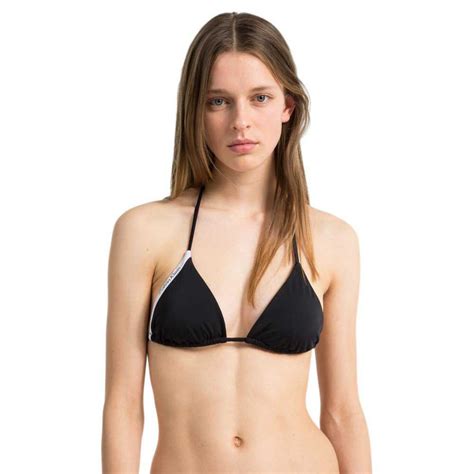 Calvin Klein Nos Logotape Triangle Bikini Top Black Dressinn