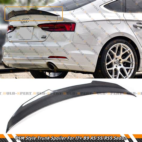 Psm Style Carbon Fiber Trunk Spoiler For 18 2024 Audi B9 A5 S5 Rs5