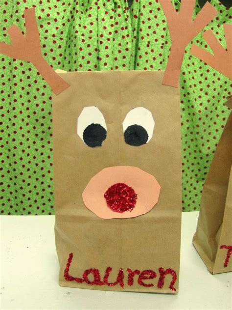 Reindeer Paper Bag Crafts Preschool Christmas Christmas Kindergarten