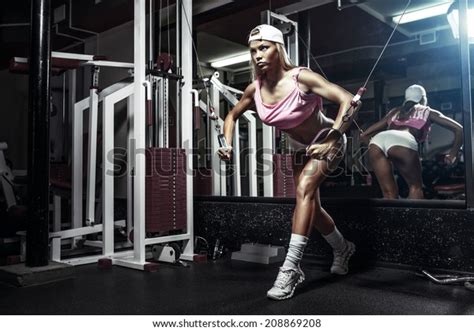 Fitness Blonde Sexy Girl Exercising On Stock Photo 208869208 Shutterstock