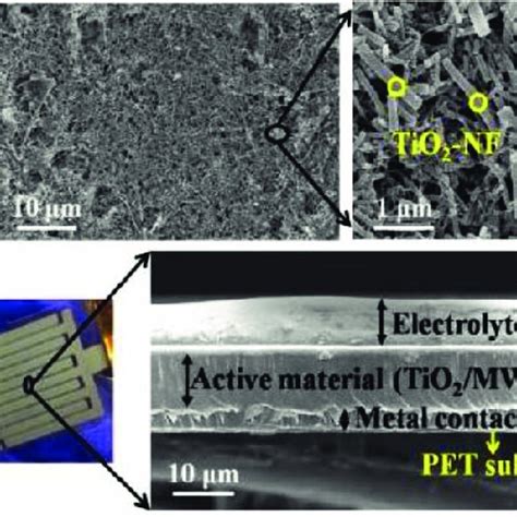 A Surface Fesem Micrograph Of Msc Device B Cross Sectional Fesem