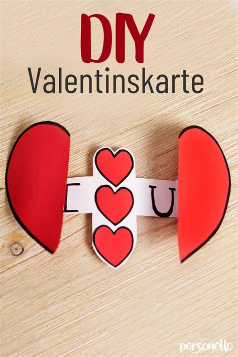 Romantische Geschenkidee Diy Valentinskarte Mit S Er Widmung F R