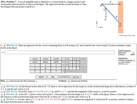 Problem A Rod Of Negligible Mass Is Attached Chegg