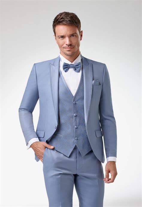 Costume de mariage 5 pièces coordonnées bleu ciel Caralys Nice PACA