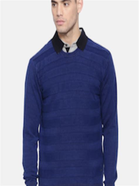 Buy Lee Men Navy Blue Solid Pullover Sweaters For Men 7625664 Myntra