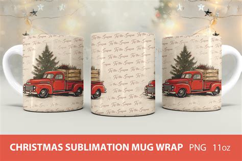 Christmas Sublimation Mug Wrap Design Graphic By Kmarinadesign