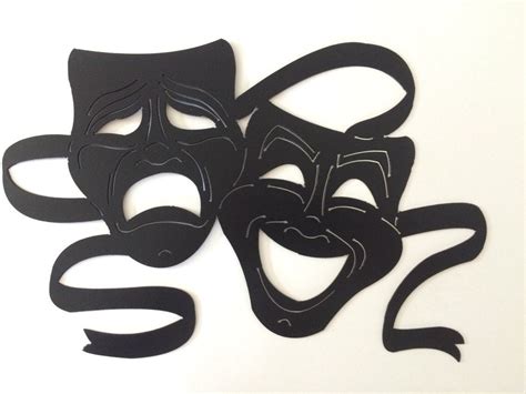 Metal Theater Masks Wall Hanging Silhouette by MarriedToTheMetal