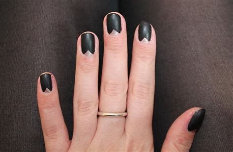 Matte Black And Gold Nails