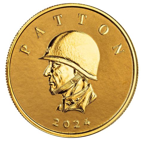 2024 Liberia Commander Series George Patton Bust 1 Troy Oz 9999 Gold Coin