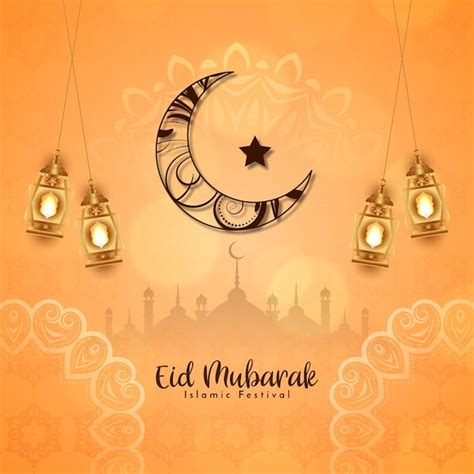 Free Vector Eid Mubarak Cultural Festival Decorative Background Design