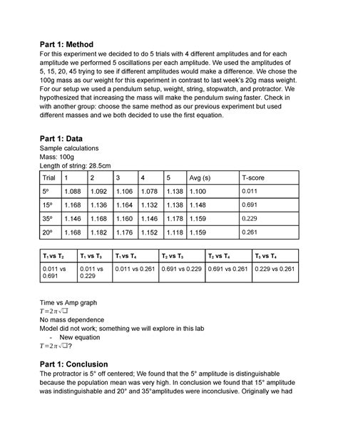 Phy 105m Lab 2 Lab Notes Part 1 Method For This Experiment We Decided To Do 5 Trials With 4