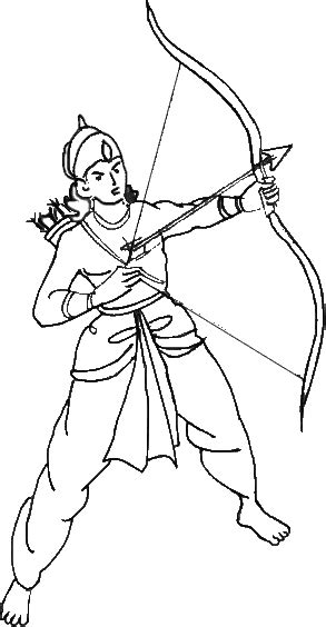 Ram Navami Coloring page pic3.gif (293×564) | Outline drawings, Easy ...