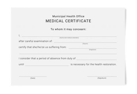 Medical Certificate Template Blank Form Health Examination Results