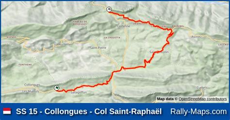 SS 15 Collongues Col Saint Raphaël stage map Rallye Monte Carlo