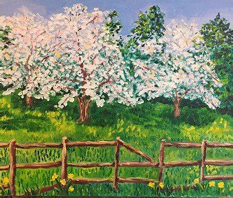 Apple Trees and Old Fence Painting by Bill Neary - Jose Art Gallery