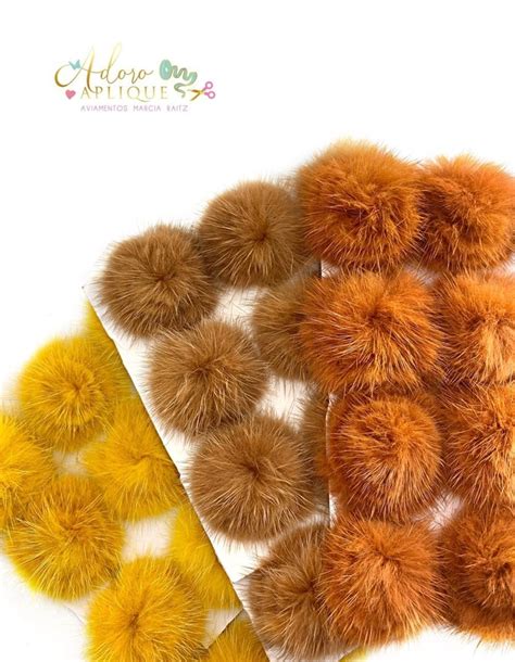 Meio Pompom Pelinho Base Reta 4 5 cm 1 unidade cópia