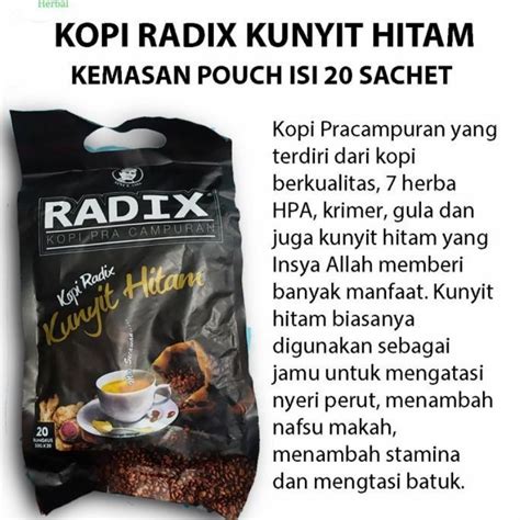 Jual Radix Kunyit Hitam Hpa Malaysia Isi Sachet Kopi Radix Ori