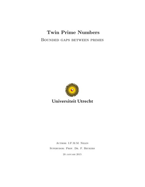 Twin Prime Numbers