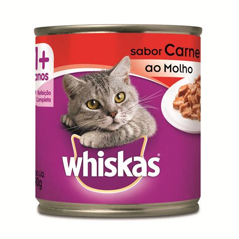 Whiskas Lata Para Gatos Adultos Sabor Carne Ao Molho G Pet Shop