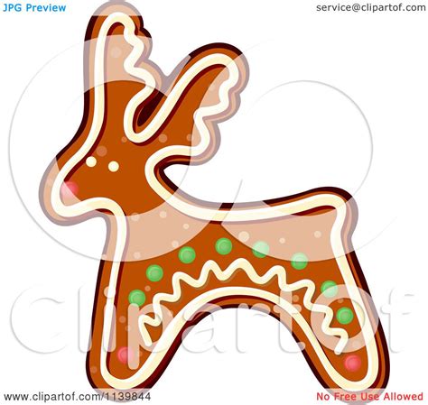 Clipart Of A Reindeer Gingerbread Christmas Cookie Royalty Free Vector Illustration By Vector