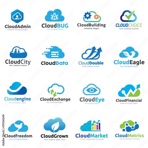 cloud logo logo setlogo collectionlogo templatecloud logomarketing