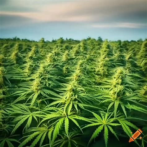 Green Cannabis Plants In A Large Field On Craiyon