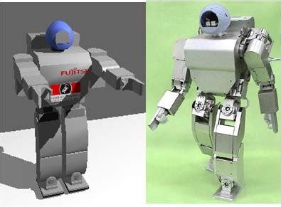 (Right) Fujitsu's HOAP 2 Robot (Left) Cyberbotics Webots TM Model of ...