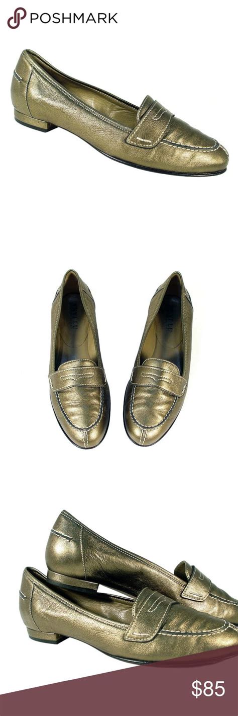 ANYI LU Olivia Metallic Italian Penny Loafers Penny Loafers Flat