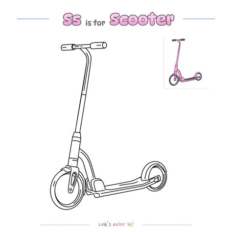 Premium Vector Coloring Page Scooter