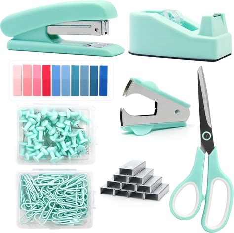 Amazon Mint Green Desk Accessories Teal Office Supplies Stapler