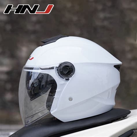 Hnj A Women Half Face Motorcycle Helmet Double Shade Motor Men