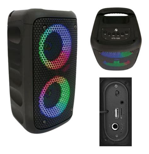 Parlante Portátil 2x3 Kts 1265 Rgb Radio Bluetooth Cuotas sin interés